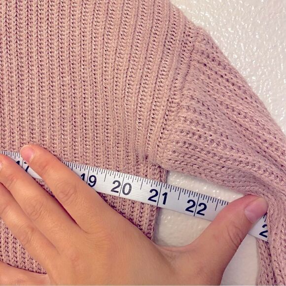 Brandy Melville blush Pink mauve boho Bronx Sweater crew neck One Size/ M - Picture 3 of 8